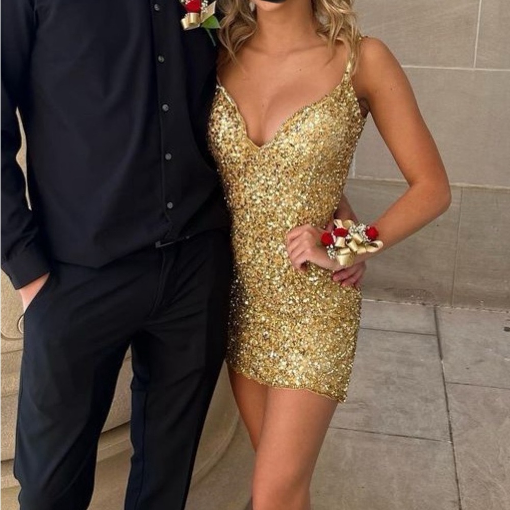 Rachel Allan homecoming prom short sequins dress